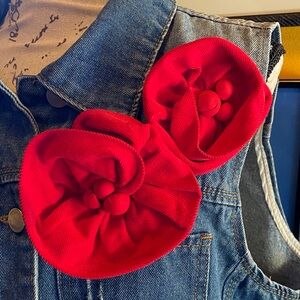 Vintage Patricia Field Corduroy Rosette Brooches